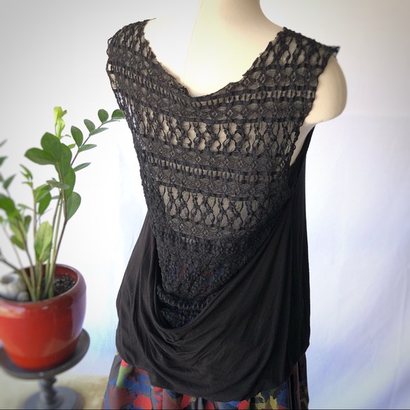 Free People Tops - Free People Lace Back Draped Tank Top